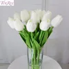 Fengrise 30pcs pu mini tulipan prawdziwy dotyk kwiatów sztuczny kwiat na imprezę bukiet ślubne dekoracyjne kwiaty wieńce C18112601300J