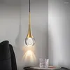 Lâmpadas pendentes Lâmpada de cabeceira moderna de cama de cabeceira nórdica Restaurante de cristal de cristal Restaurante de lazer Iluminação LED interna Pequeno lustre