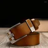 Riemen mannen dames mode retro stijl zakelijk mannelijk pu lederen riem luxe metalen pin buckle ceinture homme homme