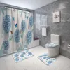 Toilet Seat Covers Modern Animal Print Home Decor Bathroom Cover Sets Waterproof Shower Curtain Mats Carpet Rugs Suits