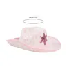 Bérets Rose Cowboy Caps Western Cowgirl Chapeau Pour Femmes Fille Po Props Bandana