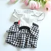 Dog Apparel Luxury Rhinestone Dresses For Small Dogs Fashion Summer Wedding Party Girl Pet Clothes Cute Black Cat Chihuahua Plaid Skirt