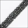 Turchese 8Mm Nuovo Arrivo 4/6/8/10Mm 38Cm/Strand Moonstone Bead Gem Stone Black Moon Perline Sparse Rotonde Per Monili Che Fanno Drop Delive Dhh4M