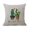 Travesseiro Plantas Tropicais Cactus Print Abraçando Fronha Capa de Colcha Sofá Decoração de Carro