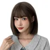 Hair Lace Wigs Wig Short Korean Cute Cartoon Bangs Round Face Girl Clavicle Hair Set Bobo Head