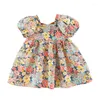 Mädchenkleider Sommeroutfits geborene Kleidung Korean süße Babyblumen Kleid Kurzarm Baumwolle Prinzessin Beach Kleinkind BC2162-1
