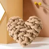 Oreiller doux noeud jeter en peluche en forme de coeur tissé à la main S canapé-lit décoration décor à la maison jouets poupée présent pour les enfants