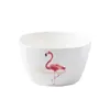Kommen 11,5 6,5 cm keramische kom Noordige flamingo witte ronde ronde 400 ml bot porselein servies huishoudelijke keukenbenodigdheden servies
