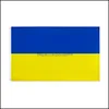 Drapeaux de bannière 90 x 150 cm Drapeau national de l'Ukraine 3 x 5 pieds volant sans mât de drapeau Bannière de décoration de la maison Coupe d'Europe Drapeaux du monde 2022 Drop De Dhovc