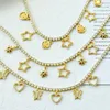 Choker Zhini moda luksusowe złote nasiciele dla kobiet proste urocze serce gwiazda wisiorka naszyjnik