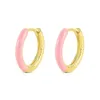 Hoop Earrings Aide 925 Sterling Silver Candy Color Half Enamel Summer Bright Pink Green Yellow Drop Oil Huggie