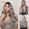 Long Wavy Synthetic Wigs Platinum Blonde Natural Wave Wigs for Women Daily Silver Gray Ash Fake Hairs Heat Resistantfactory direct