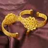 L￤nkarmband Thailand alluvial guld armband m￤ssing pl￤terade ingen blek f￤rg chic blommor ￶ppna smycken f￶r kvinnor