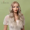 Mixte Brun Blonde Ombre Synthétique Avant de Lacet Perruques Longue Plage Vague Cheveux Bouclés Perruques pour Femmes Résistant À La Chaleur Quotidien Partyfactory direct