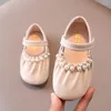 Płaskie buty dziewczęta księżniczka perłowe Mary Janes urocze mieszkanie dla dzieci sukienka buty taniec przyjęcie ślubne singiel singiel maluch
