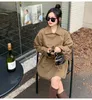 Women's Trench Coats 2022 British Style Solid Color Double Breasted Lapel Lace Up Thin Mid Long Windbreaker