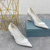 Black Leather High Heeled Pumps Shoes For Women Wedges Heeled Loafers Pointed Toes Pump Dress Moccasins Lady Wedding