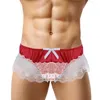 Underpants Gay Men Lace G-string Sissy Skirt T-back Tong Ruffle Erotic Lingerie Pouch Panties Sexy Satin Briefs Underwear Wear A50
