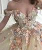 2023 3D Floral Applique Wedding Dresses Brudklänning från axelremmarna Ruffles svep Train A Line Custom Made Plus Size Vestido de Novia