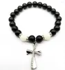 Strand 2022 Fashion Black Fluorescelet Bracelet Jewelry Men Men Procelets Luminous Classic Cross Bead Women Charm