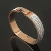 Designer Jewelry Gold Black H Braccialetti di coppia di bracciali per donne e uomini 12mm Diamond d'argento amante macinare lo stile arenaceo5774776