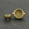 Decorative Figurines Antique Brass Incense Burner Miniatures Hollow Holder With Cover Home Decoration Office Ornaments