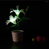 Grow Lights Flower Lamp Light Lily Potted Night Bonsai Dekorativa Solar Landscape Garden Pathway Artificial Fake Bedroom Waterproof