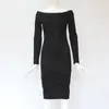 Lässige Kleider 2022 Herbst Plus Größe Frauen Verbandskleid Langarm sexy Slash Neck Slim Ladies Office Bodycon Party Vestidos xl