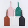 Düz Renk Deri Bagaj Etiketi Etiket Bavul Çanta Çanta Kolye Taşınabilir Ad KIMLIK Adres Etiketleri Seyahat Aksesuarları