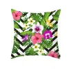 Pillow Summer Tropical Plant Cover Pillowcase Palm Leaf Plantain Flower Back Car Sofa Decoration