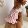 Dog Apparel Print Flower Dress Roupos Suspenda para cães Roupas para animais de estimação Finque