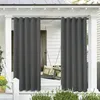 Curtain Waterproof Pergola Outdoor Curtains Terrace Drape Blackout Blocking Fade Resistant For Porch Beach Patio Garden Gazebo