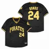 21 Roberto Clemente Baseball Jersey 24 Barry Bonds 27 Kent Tekulve 1960 1962 1986 Vintage Home Away Schwarz Weiß Pullover Knopf