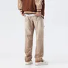 M￤ns jeans 2022Fashion Classic Distressed Unisex Men's Street Casual Pants Trend Baggy Straight Hip Hop Light Brown