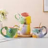 Kupalar bukalemun seramik kupa kahve fincanı içme yaratıcı kişilik trendi sevimli kız ofis ev hediyesi ve bardaklar