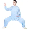 Etniska kl￤der Kvinnor Bomull Linne orientalisk tai chi kostym Wushu Martial Arts Uniform Chinese Style Jacket Pant Morning Araction