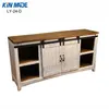 Kinmade Mini Cabinet Double Barn Door Hardware Flat Track Wooden Sliding Door System Kit297b