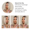 Short Straight Ombre Platinum Blonde Synthetic Wigs Brown Gray Ash Bob Hair Wig for Women Daily Cosplay Heat Resistantfactory direct