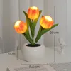 Luzes noturnas LED Tulip Light Flower Simulation Lâmpada ROVA DOLTY SIMULADA COM POT