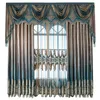 Gordijnset Europese luxe gordijnen met Valance for Living Room Bronzing Blue Ready Made 051