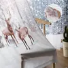 Rideau neige hiver Elk voilages décorations de noël pour fenêtre de maison Tulle salon chambre cuisine