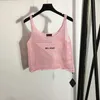 4 Colors Hollow Vests Tanks Fashion Letter Embroidery Vest Summer Breathable Designer Tops Classy Girls Sling Tops Clothing