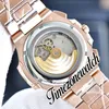 40,5 mm 5980/1 A2813 Orologio automatico da uomo 5980/1R-001 Quadrante nero con texture Bracciale in acciaio oro rosa Nessun cronografo Orologi sportivi Timezonewatch E243A4