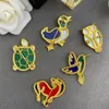 Nieuw ontworpen hoogwaardige schildpadbroche 18k Gold Pating Animal Badge kledingzak Pin Gift Designer sieraden Br-1