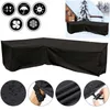 Outdoor V Shape Corner Sofa Cover Waterproof Sofa Protective Cover All-Purpose Home Garden Rattan Furniture Dust Covers Black181p