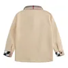 패션 소년 캐주얼 옷 아이 디자이너 옷 셔츠 긴 슬리브 격자 무늬 브랜드 패턴 3-8y 라펠 유아 셔츠