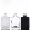 30 مل فارغة زجاجات زجاجية مربعة واضحة زجاجية العطر العطر العطر شفاف قارورة سوداء
