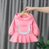 Mädchen Kleider Menoea Kleinkind Mädchen Kleidung 2022 Kinder Nette Gestrickte Mesh Patchwork Prinzessin Kleid Kinder Langarm Kleidung