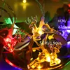 Sznurki LED Run jeleń Elk w kształcie sznurka świąteczne świąteczne światła motyla Xmas Tree Lantern Decor do bajkowej sypialni