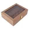 Watch Boxes Men 10 Grids Wooden Display Case Jewelry Collection Storage Holder Box